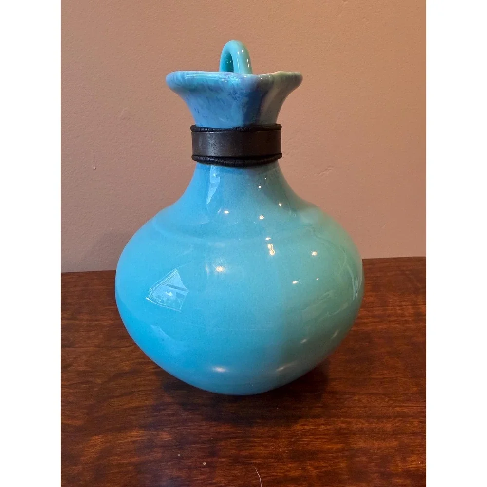 Vintage Gladding McBean El Patio Glacial Blue Drip Glaze Coffee Carafe